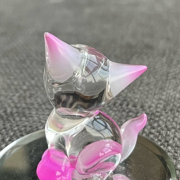 Swarovski Crystal Kitty Handcrafted Glass Art - Picture 4 of 7